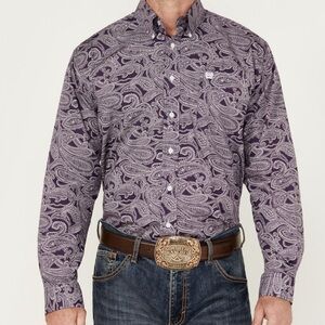 Cinch Purple Paisley Button-Up Shirt
